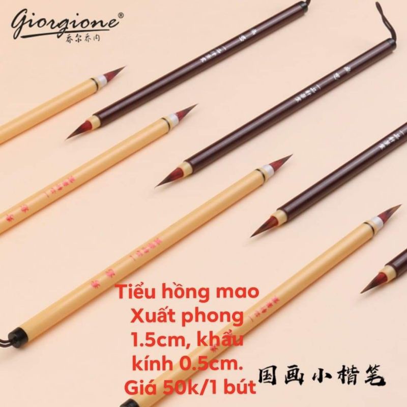 Bút lông tiểu hồng mao (nâu và vàng)